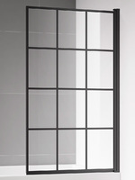 AQUAme 80х140 AQM2858-R правая, стекло прозрачное, профиль черный матовый