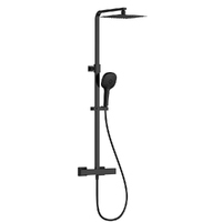 AQUAme Siena AQM8007MB черный матовый, со смесителем и термостатом, без излива