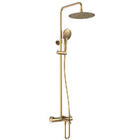 AQUAme Siena AQM8008BG золото шлифованное, со смесителем, термостатом и изливом