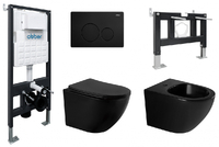 Abber Bequem AC1100MB-AC0105-AC0121MB-AC1150MB-AC0101P безободковый, крышка микролифт, черный матовый