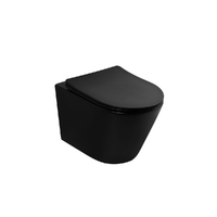 Abber Bequem AC1102TMB безободковый, крышка с микролифтом, черный матовый