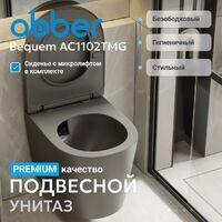 Abber Bequem AC1102TMG безободковый, смыв торнадо, серый матовый