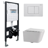 Abber Rechteck AC1201-AC0105-AC0120MW безободковый, белый, кнопка белая матовая