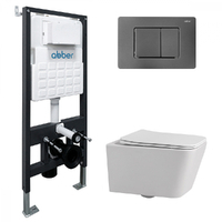 Abber Rechteck AC1201-AC0105-AC0120NG безободковый, белый, кнопка никель