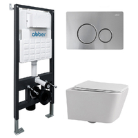 Abber Rechteck AC1201-AC0105-AC0121MCH безободковый, белый, кнопка хром матовый