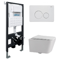 Abber Rechteck AC1201-AC0105-AC0121MW безободковый, белый, кнопка белая матовая