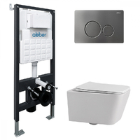 Abber Rechteck AC1201-AC0105-AC0121NG безободковый, белый, кнопка никель