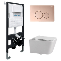 Abber Rechteck AC1201-AC0105-AC0121RG безободковый, белый, кнопка розовое золото