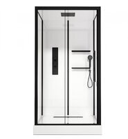 Acquazzone Viktoria 115х90 115SL BLACK стекло прозрачное, профиль черный