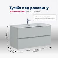 Aquanet Алвита New 100 см 00277520 подвесная, серая