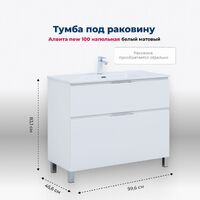 Aquanet Алвита New 100 см 00344135 напольная, белая матовая