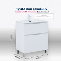 Aquanet Алвита New 70 см 00344133 напольная, белая матовая