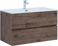 Aquanet Алвита New 90 см 00334187 подвесная, дуб веллингтон табак