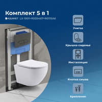 Aquanet Cetus 00323467 безободковый, с крышкой микролифт, белый, кнопка черная