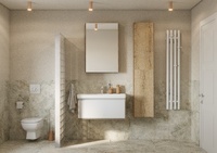 Aquaton Либерти 90 см подвесная, дуб эльвезия, белая глянцевая