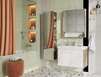 Aquaton Сканди 80 см напольная, белая, дуб рустикальный