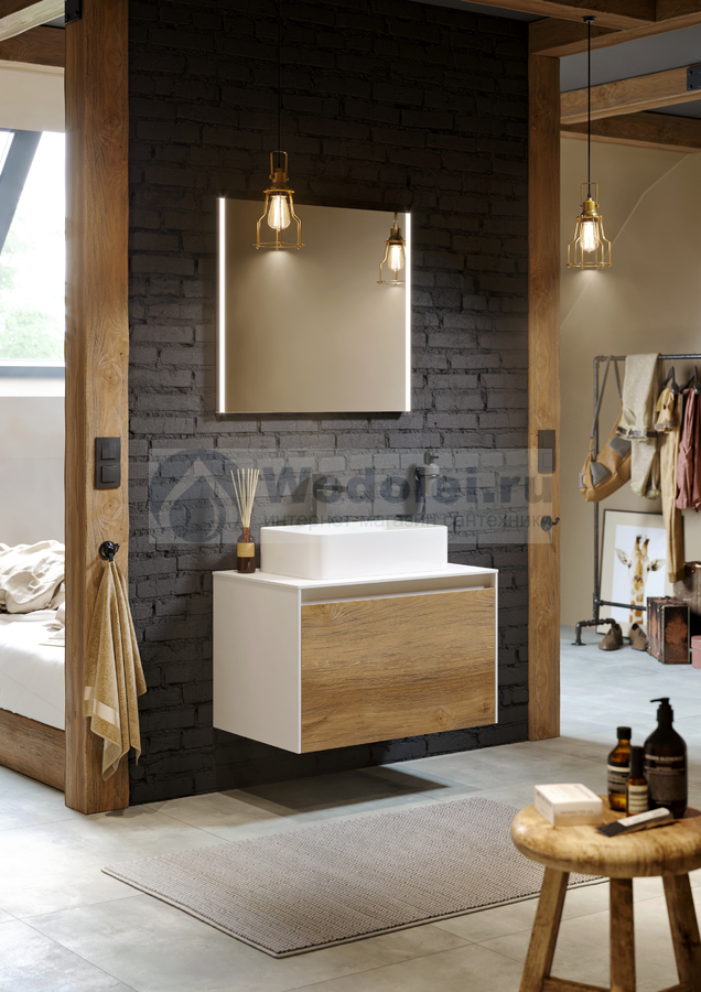 Мебель для ванной Aqwella Mobi 80 дуб балтийский подвесная