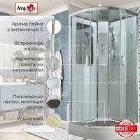 AvaCan 100x100 A2010 стандартная, стекло прозрачное, профиль хром