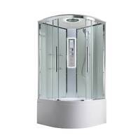 AvaCan 100x100 EM5010LEDT с подсветкой, гидромассажем, стекло прозрачное, профиль хром