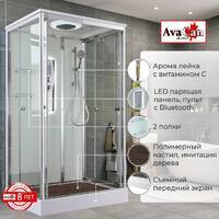 AvaCan 100x80 V2810LED с подсветкой, гидромассажем, стекло прозрачное, профиль хром