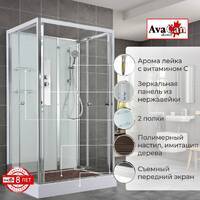 AvaCan 100x80 V2810N без крыши, стекло прозрачное, профиль хром