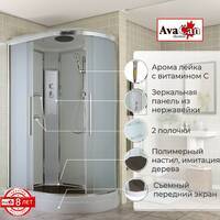 AvaCan 110x80 EM2811L стандартная, стекло матовое, профиль хром, левая