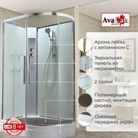 AvaCan 110x80 EM2811LNT без крыши, стекло прозрачное, профиль хром, левая