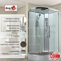 AvaCan 110x80 EM2811RT стандартная, стекло прозрачное, профиль хром, правая