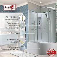 AvaCan 110x80 EM5811LNT без крыши, стекло прозрачное, профиль хром, левая