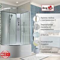 AvaCan 110x80 EM5811RNT без крыши, стекло прозрачное, профиль хром, правая