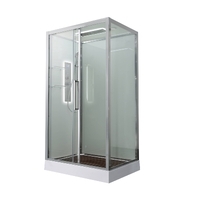 AvaCan 110x90 Z2911LED с подсветкой, гидромассажем, стекло прозрачное, профиль хром