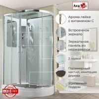 AvaCan 120x80 A2812L стандартная, стекло прозрачное, профиль хром, левая