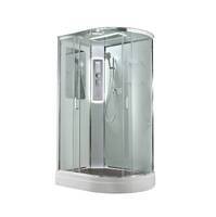 AvaCan 120x80 A2812LLED с подсветкой, гидромассажем, стекло прозрачное, профиль хром, левая