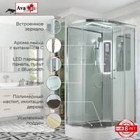 AvaCan 120x80 A2812RLED с подсветкой, гидромассажем, стекло прозрачное, профиль хром, правая