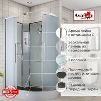 AvaCan 120x80 EM2812LN без крыши, стекло матовое, профиль хром, левая