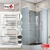 AvaCan 120x80 EM2812RN без крыши, стекло матовое, профиль хром, правая