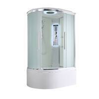 AvaCan 120x80 EM5812RLED с подсветкой, гидромассажем, стекло матовое, профиль хром, правая