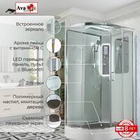 AvaCan 120x90 A2912RLED с подсветкой, гидромассажем, стекло прозрачное, профиль хром, правая