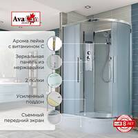 AvaCan 120x90 EM3912LN без крыши, стекло матовое, профиль хром, левая