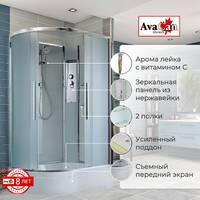 AvaCan 120x90 EM3912RN без крыши, стекло матовое, профиль хром, правая
