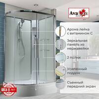 AvaCan 120x90 EM3912RNT без крыши, стекло прозрачное, профиль хром, правая