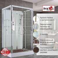 AvaCan 120x90 V2012N без крыши, стекло прозрачное, профиль хром