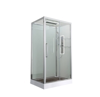 AvaCan 120x90 Z2912LED с подсветкой, гидромассажем, стекло прозрачное, профиль хром