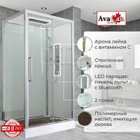 AvaCan 120x90 Z2912LED с подсветкой, гидромассажем, стекло прозрачное, профиль хром