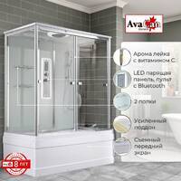 AvaCan 170x90 V5017LED с подсветкой, гидромассажем, стекло прозрачное, профиль хром