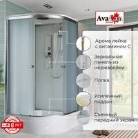 AvaCan 80x80 D3080 стандартная, стекло матовое, профиль хром