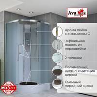 AvaCan 80x80 EM2080N без крыши, стекло матовое, профиль хром