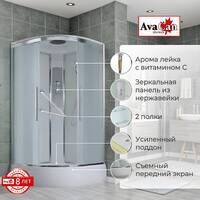 AvaCan 80x80 EM3080 стандартная, стекло матовое, профиль хром