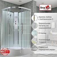 AvaCan 80x80 EM3080NT без крыши, стекло прозрачное, профиль хром