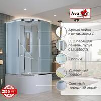 AvaCan 80x80 EM5080LED с подсветкой, гидромассажем, стекло матовое, профиль хром